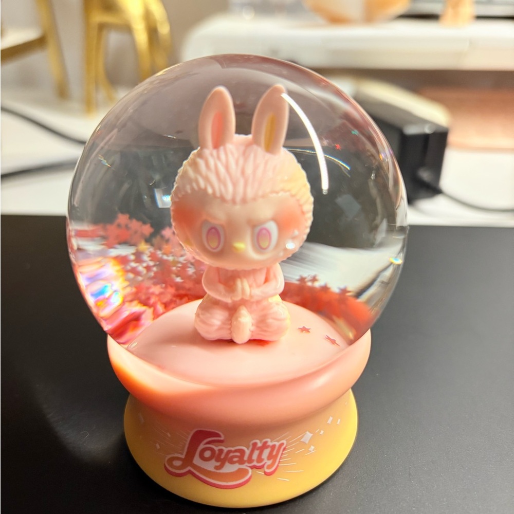 Pink and yellow Labubu Globe
